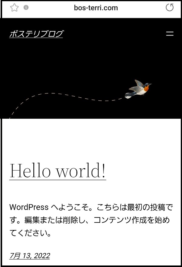 WordPressのインストールが完了後